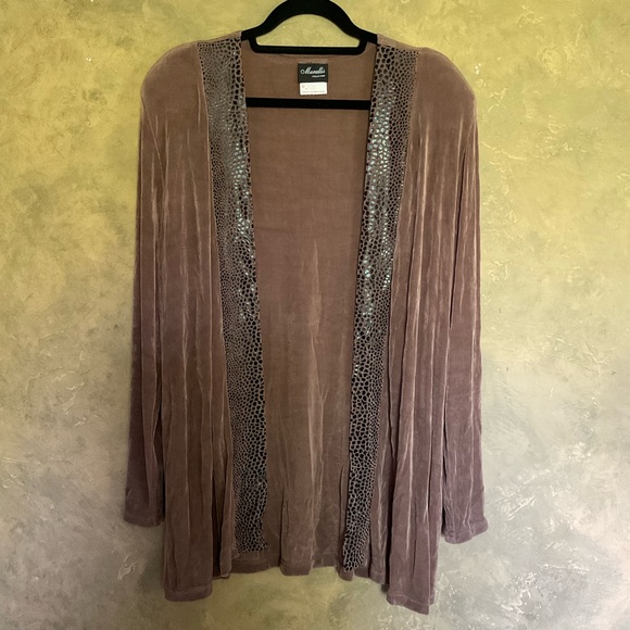 Vintage Marallis Slinky Stretchy Open Front Cardigan - Picture 1 of 5